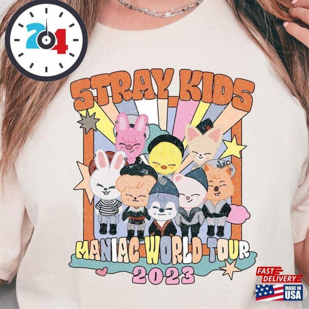 Stray Zoo Maniac World Tour T-Shirt Trending Shirt Kpop Concert Fan Made Unisex